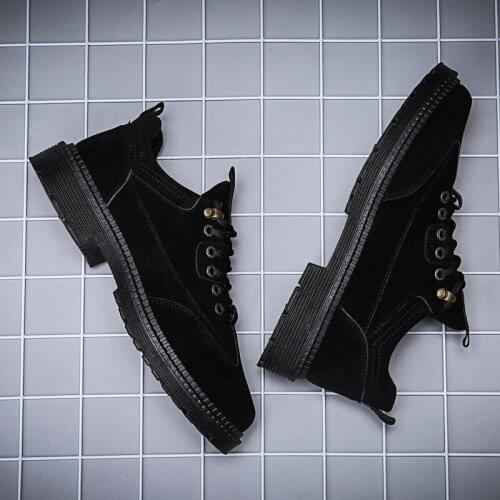 2019 new spring men shoes fashion sneakers casual flat sole mens luxury thick shoes black Suede Comfortable Tooling shoes