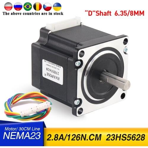 Nema23 Stepper Motor 4-lead 165 Oz-in 56mm 2.8A 8mm shaft 23HS5628 57 Series motor For 3D Printer Monitor Equipment