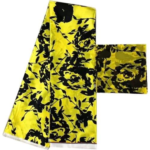 Newest Style Silk Prints Fabric 2019 Ankara Satin Wax High Quality 4+2 Yards African Fabric Silk Wax For Wedding Party Dress