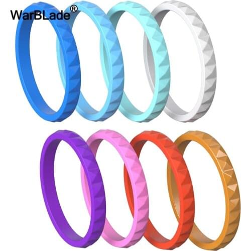 New 3mm Thin Stackable Silicone Rings Food Grade FDA Silicone Finger Ring For Women Hypoallergenic Flexible Wedding Rubber Bands