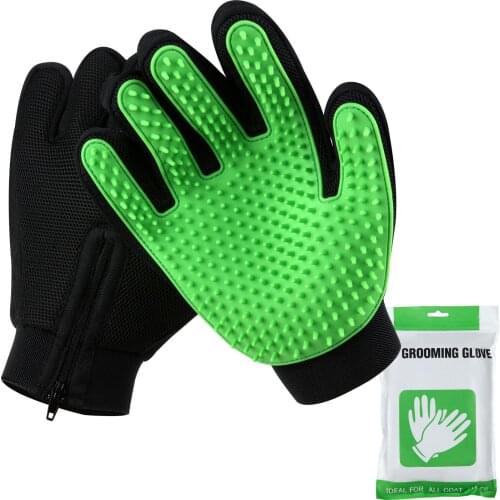 New Pet Grooming Gloves 333 Pin Silicone Gloves Zipper Style Cat Dog Bath Gloves Pet Massage Hairbrush Small Dog Cat Products