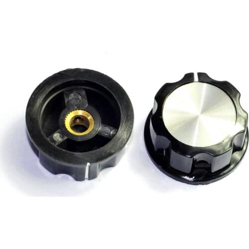 Wholesale and retail 5pc 33mm Pedal Top skirted black knob Guitar tube Amp JAZZ BASS audio DIY parts free shipping