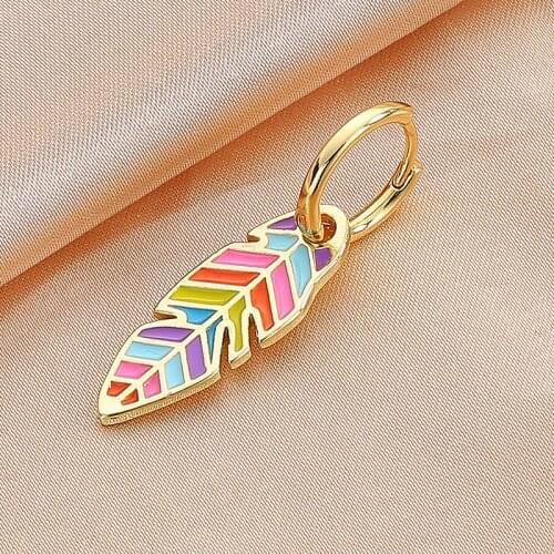2021 New Creative Color Earrings Geometric Leaf Shapes Have A Sense Of Design Fashion Trend Girls Gift Banquet
