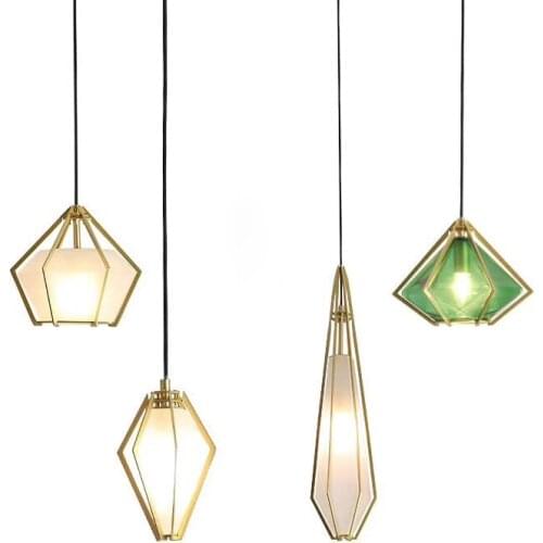 Modern LED Glass Pendant Light Nordic Diamond Pendant Lamp Fixture Decor Lamp For Living Dining Room Pendant Lighting PA0218