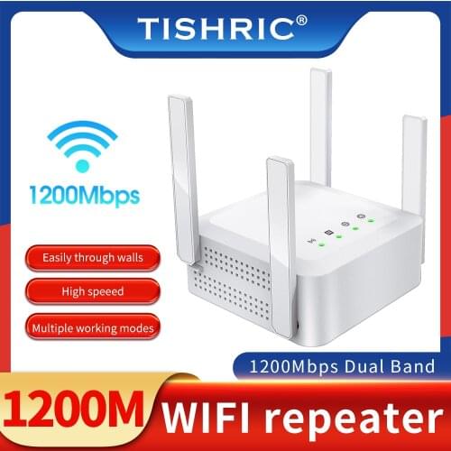 TISHRIC Dual Frequency 2.4/5GHz Wifi Repeater Router M-1200 VPN Wireless Wifi Extender Repeater Wifi Booster Wireless Repeater