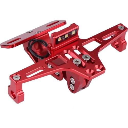 Universal Motorcycle Adjustable Aluminum License Number Plate Frame Holder Bracket with white led lights ,wires and holes