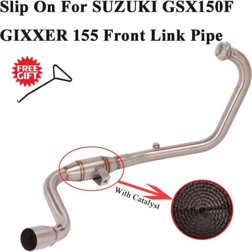 Slip On For SUZUKI GIXXER 155 GIXXER155 GSX150F Motorcycle Exhaust Muffler Escape Modified Front Middle Link Pipe With Catalyst