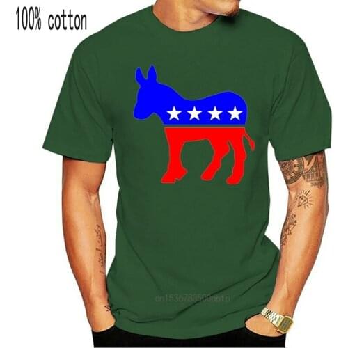 Men Funny T Shirt Women Cool tshirt Democrat Donkey T-Shirt Grey Poly Cotton Blend Classic Look