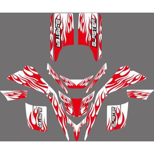 0215 Red&White New Style DECALS STICKERS GRAPHICS For Yamaha BLASTER YFS200 1988 -2006 YFS 200 Blaster200