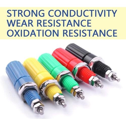 10pcs 5 Color Terminal Test Socket Banana Stand Instrument Wiring Binding Post for Speaker 4mm Banana Plug Test probe Conversion