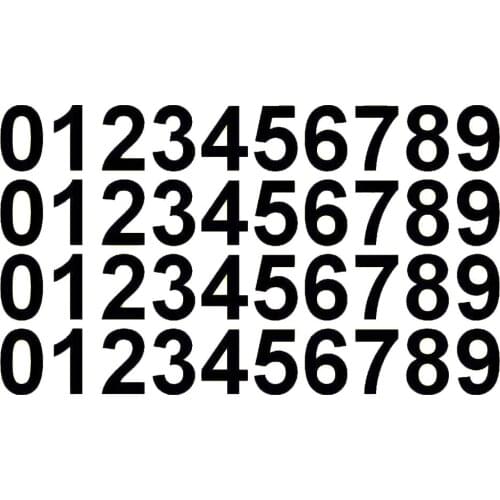 0-9 Numbers Vinyl Sticker Decals - Set of 40