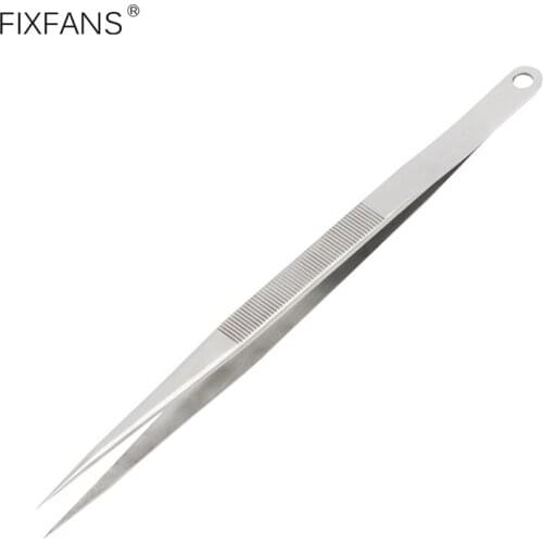 FIXFANS 7 Inch Stainless Steel Precision Long Tweezers Pointed Fine Tip for Jewelry Watchmaker Electronic Tweezers Forceps Tools