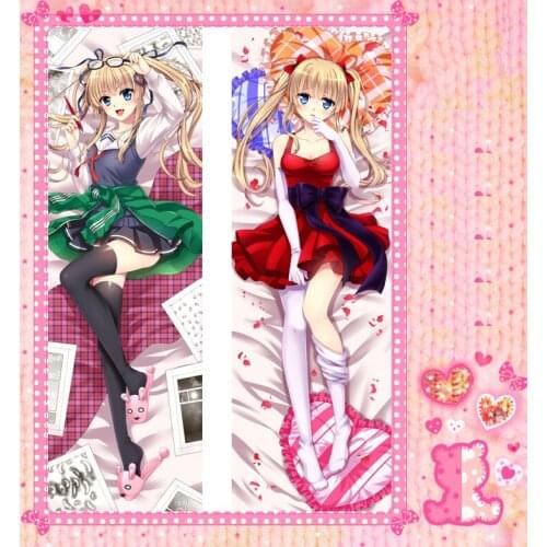 Anime Cartoon Saenai heroine no sodate-kata Double-Sided Bolster Hugging Pillow Case Pillow Cover Pillowcase Peach Skin 130