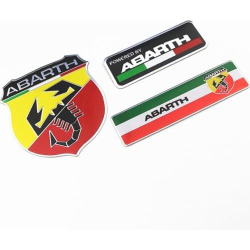 Car 3D Aluminum Alloy Badge Sticker Emblem Decal car stickers For FIAT abarth 500 Punto Stilo 124 125 695 OT2000 Car styling