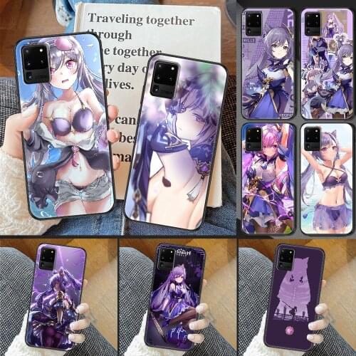 Genshin Impact Keqing Phone case For Samsung Galaxy Note 4 8 9 10 20 S8 S9 S10 S10E S20 Plus UITRA Ultra black luxury shell