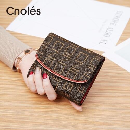 Cnoles New Fashion Slim Mini Wallet Lady Short Solid Women Wallets Money Bag Hasp pvc Leather Small Cute Coin Purse Card Holder