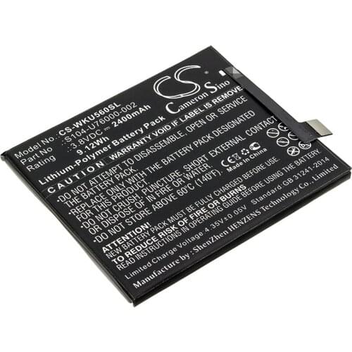 CS 2400mAh/9.12Wh battery for Wiko P4601,P5601,P6601,P6609,U Feel,U Feel Lite 4G S104-U76000-000, S104-U76000-002