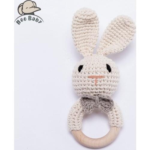 0-12 Months Baby Rattle Educational Toys Crochet Amigurumi Bunny Rattle Bell Newborn Baby Knitting Gym Toy Mobile Rattle Toy
