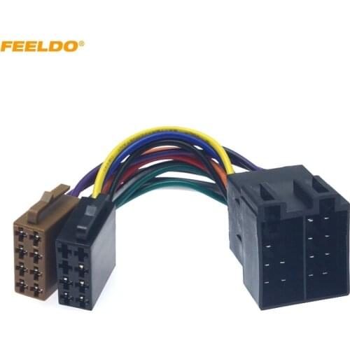 FEELDO 1PC Universal Female To Male Car Stereo Radio ISO Wiring Harness Adapter Lead #CT3687