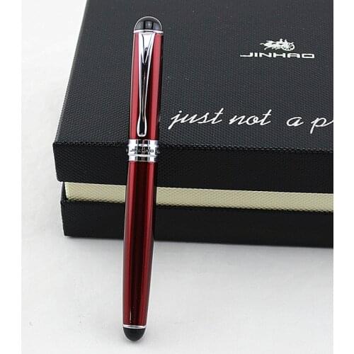 Jinhao X750 red Silver Clip Metal Fountain Pen 0.5mm Nib Steel Ink Pens for Gift Office Supplies School Supplies