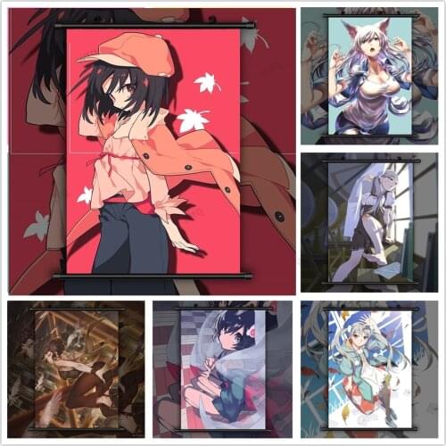 WTQ Canvas Painting Retro Poster Monogatari Anime Manga HD Print Wall Decor Anime Posters Wall Art Picture Room Decor Home Decor