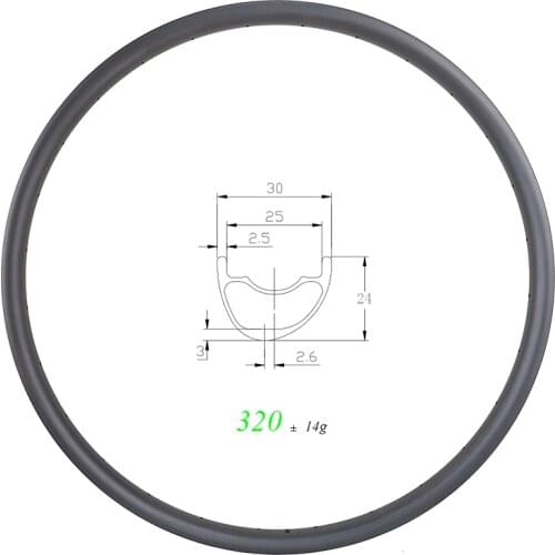 320g 29er MTB XC SL 30mm asymmetric carbon rim clincher tubeless 24mm deep 25mm inner wide 24H 28H 32H 29in mountain bike wheel