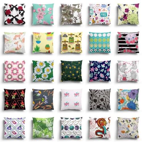 Nordic creative geometric pillowcase super soft super short plush car living room sofa home cartoon decoration super size 60x60