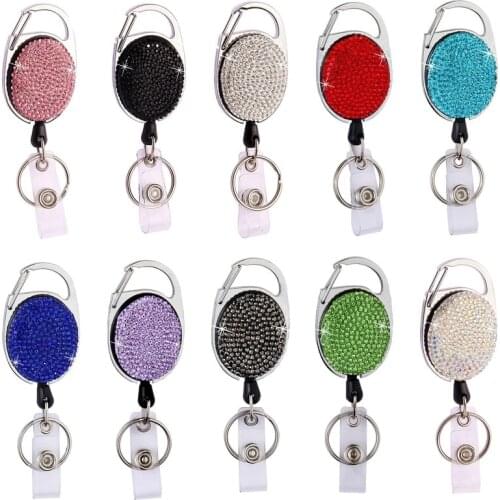 Fashion Retractable Students Nurse Worker ID Card Badge Reel Keychain Name Badge Clip Card Holder Accessories Office Supplies
