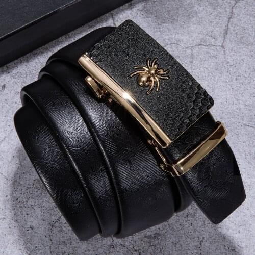Designer Mens Belts Fashion Gold Spider Automatic Buckle Belts Brand Genuine Leather Belts Men Business Trouser Strap DiBanGu