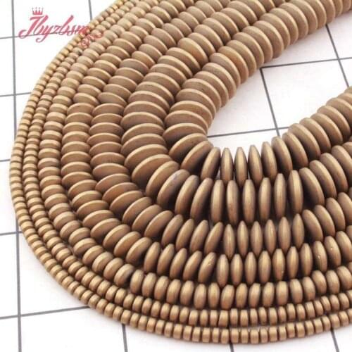 Natural Hematite Frost Gold Heishi 2x4/3x6/3x8mm Stone Beads Loose For Jewelry Making Women DIY Necklace Bracelet Strand 15"