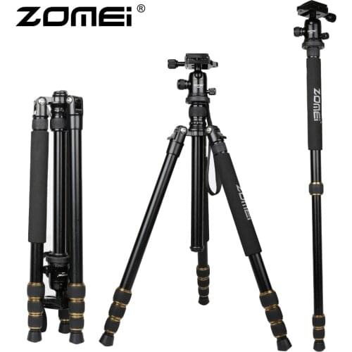 New Arrival Zomei Q666 Portable aluminium monopod stand professional camera tripod for slr video tripodes para reflex