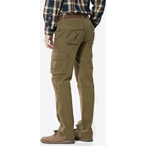 NEW Autumn Winter Mens Casual Cargo Pants Mens Cotton Loose Baggy Pants Male Man Thick Trousers Men Botton Mans Clothing