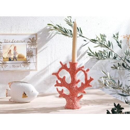 Orange Candlestick 19 X7X20,5 cm Decorative Elegant Candle Holder Party Wedding Home Tableware Table Decorations Candle Holder Candle Stand Home Decoration Dropship