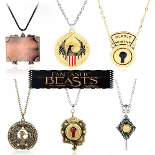 Fantastic Beasts The Crimes of Grindelwald Necklace Movie Jewelry Prop Pendant Necklaces for Women Men Handmade Trinket