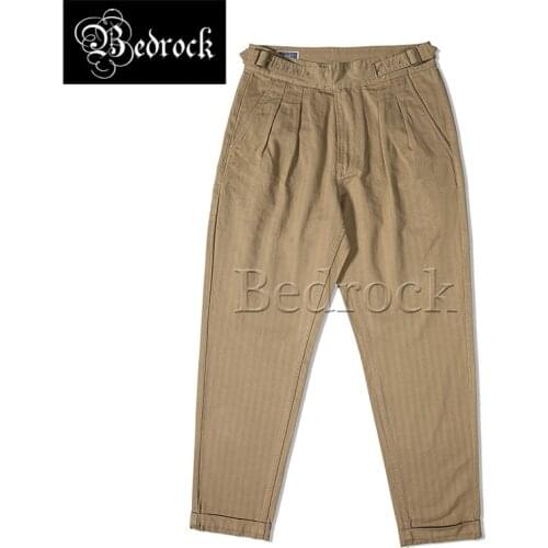 RT Gurkha Pants for men British vintage high-waisted army pants Ami khaki slim straight army green casual pants mens overalls