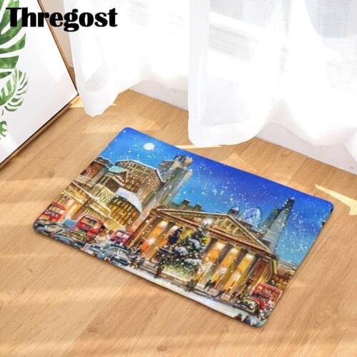 Merry Christmas Welcome Mats for Front Door Home Decor Mat Kitchen Rugs Washable Floor Mat Office Chair 3D Carpet Indoor Doormat
