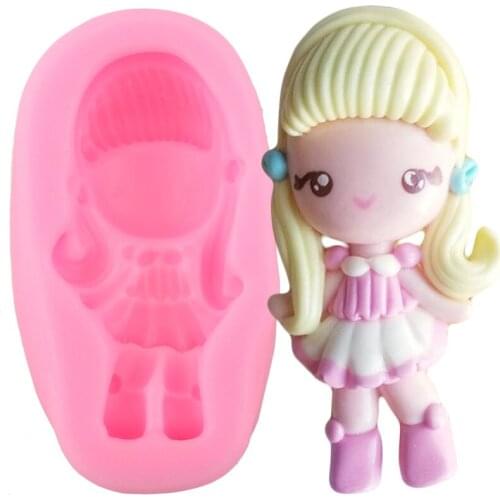 DIY Girls Silicone Molds Princess Cupcake Topper Fondant Chocolate Candy Polymer Clay Mold Baby Birthday Cake Decorating Tools