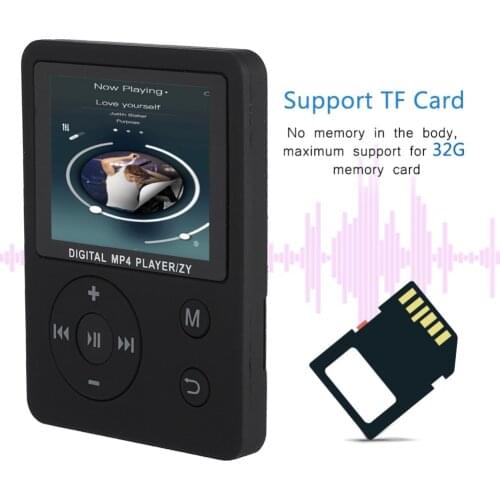 Thin Lightweight Portable Color Screen HiFi Player MP3 MP4 Music Player USB2.0 Round Button Multiple play modes
