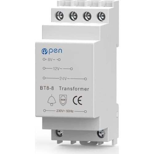 BT8-8 Door Bell Transformer Rated Voltage 230/240VAC 50/60Hz IP20 CE Approval