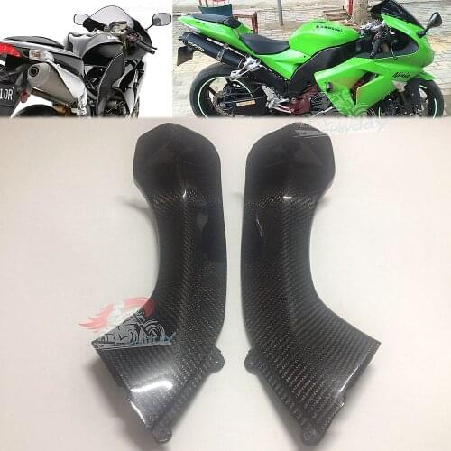 Motorcycle Upper Front Dash Air Intake Cover Carbon Fiber Intake Dash Panels Fairings For KAWASAKI Ninja ZX10R 2006 2007