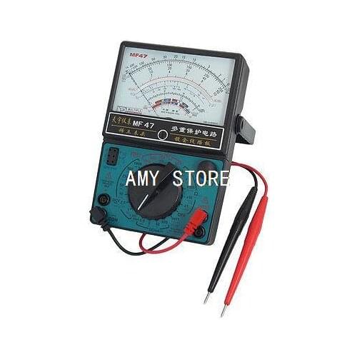 50uA-500mA DC AC Voltmeter Ohmmeter Ohm Amp Analog Multimeter w Probe Leads MF47