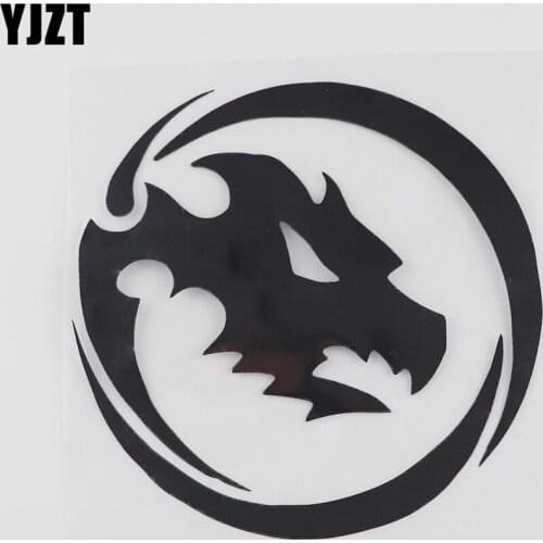 YJZT 13CMX13CM Waterproof Dragon Head Circle Decal Decoration Vinyl Car Sticker 13C-0164