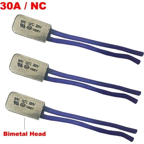 115 120 125 130 Degree Celsius KSD9700 250V 30A Normal Closed NC Bimetal Thermal Protector Thermostat Temperature Control Switch