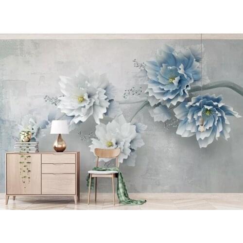 3D Pennoy Flower Wallpaper Canvas Print Wall Paper Contact Paper 3d Photo Wallpaper Nature Floral Mural Wallpaper for Bedroom