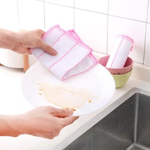 1/5pcs Anti-grease Household Dish Cloth Microfiber Super Absorbent Water Cleaning Wiping Towel Kitchen Wiping Rags Gadgets