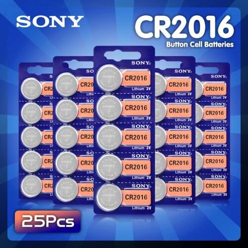 25pcs FOR SONY CR2016 Cell Coin Button Batteries LM2016 BR2016 DL2016 CR 2016 3V Watch Themometer Coin Button Lithium Batteries