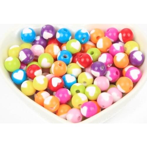 8MM 50Pcs Acrylic Mix Colors Round Loose Spacer Beads for Jewelry Making For Needlework Beads DIY Bracelet & Necklaces