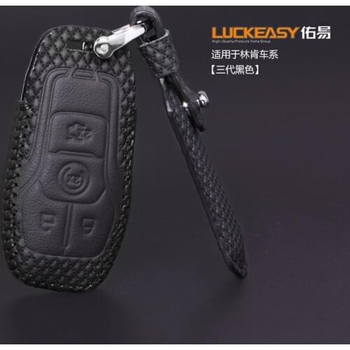 Car key case cover key chain for ford F150 2016 mustang 2015 2017 lincoln MKC MKZ 2016 2014 MKX 2015 leather car key case