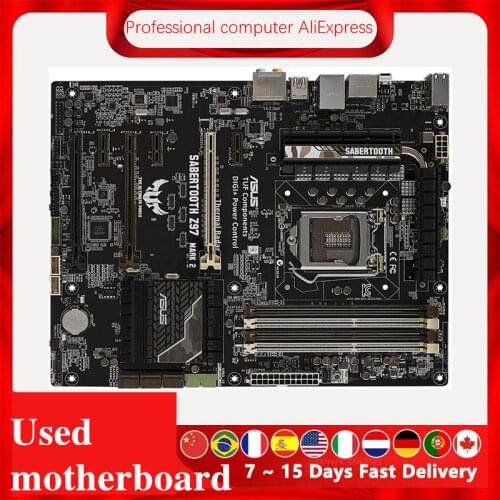 For Asus SABERTOOTH Z97 MARK 2 Desktop Motherboard Z97 LGA 1150 For Core i7 i5 i3 SATA3 USB3.0 Original Used Mainboard