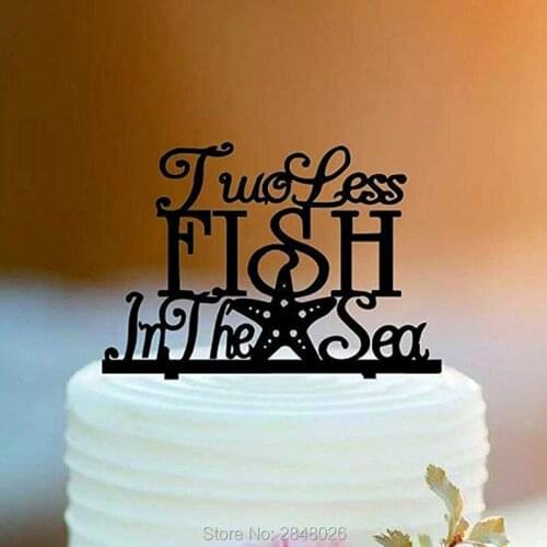 Two less fish in the sea Wedding cake topper,wedding cake topper,Seaside Cake Topper,wedding cake topper